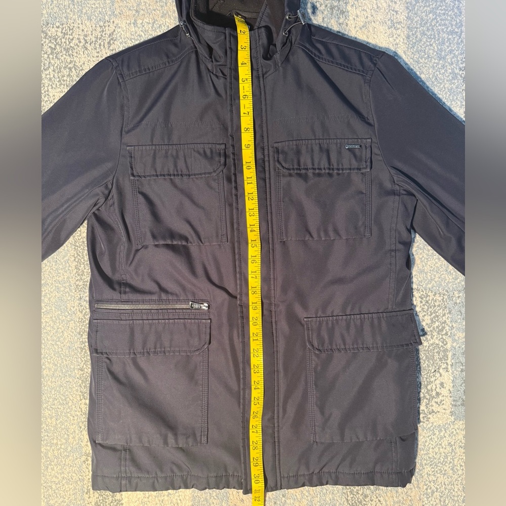 Calvin Klein Navy Blue Lightweight Fall Jacket With Removable Hood - Picture 7 of 9